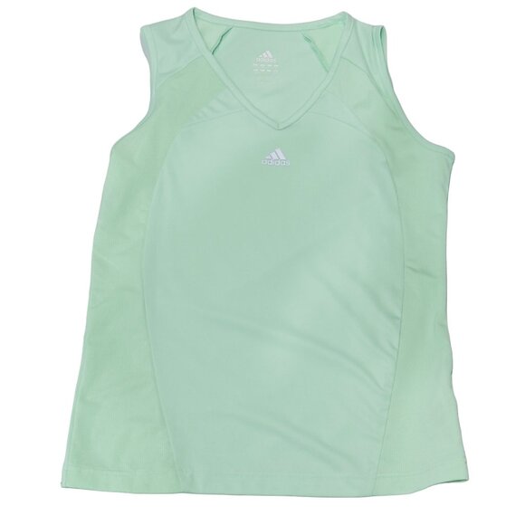 ADIDAS Women's Performance Tee Mint Sleeveless V-Neck Moisture Wicking Size M - Picture 3 of 6